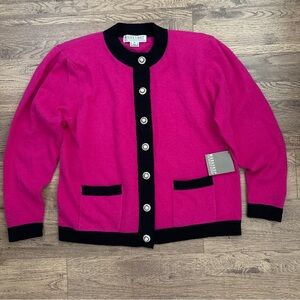 NWT$118 Fenn Wright Manson Lambswool Angora Cardigan Rhinestones Buttons M